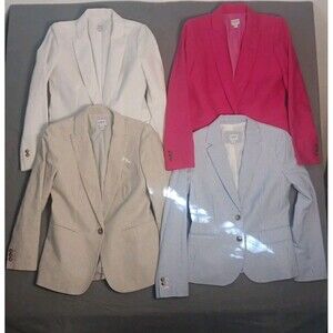 J.Crew Holland Blazer Lot 4 Womens Size 2 / 2P Linen Seersucker Work Jackets